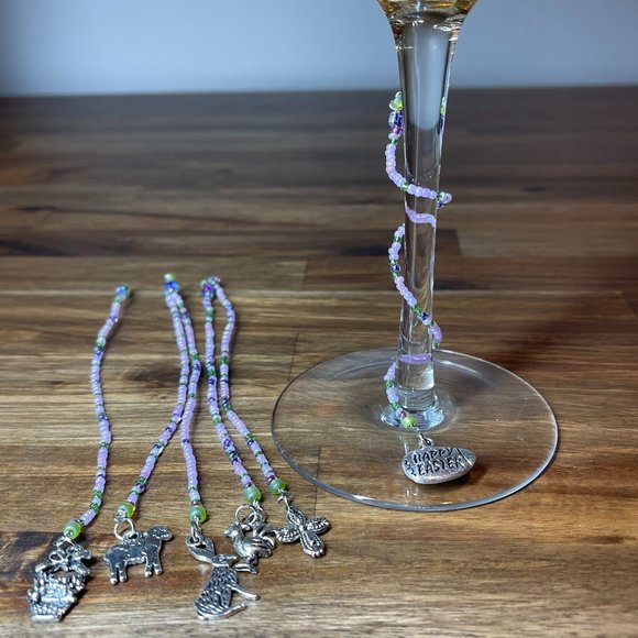 Twisted Custom Wine Charms St Patrick's Day, Easter, Nautical, Gift - Picture 1 of 4